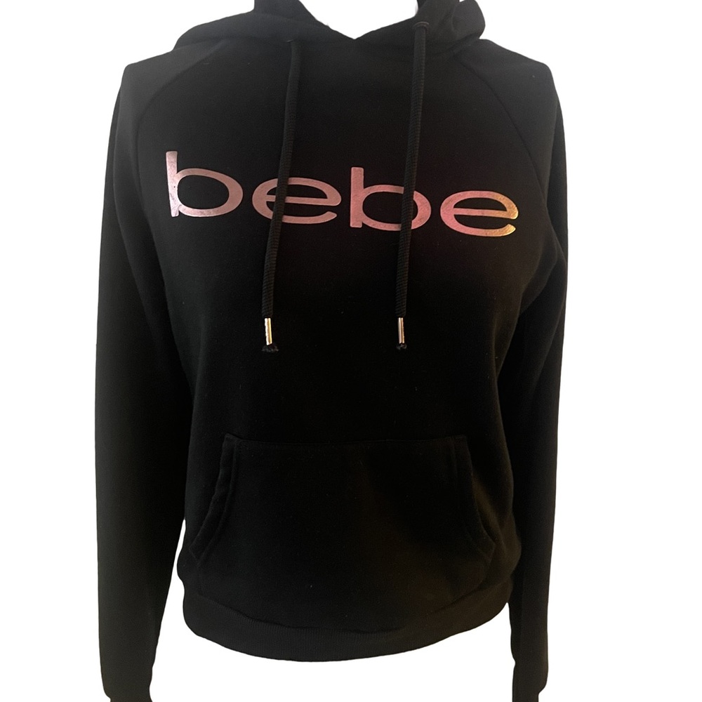 BEBE Black Hoodie W/ Rose Gold Label